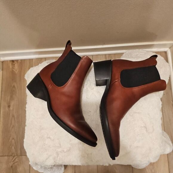 Ecco Shape 35 Sartorelle Brown Leather Ankle Boots Size 9-9.5 - Picture 6 of 8